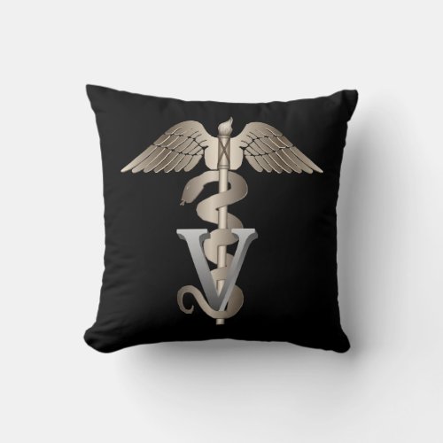 Veterinary Caduceus Throw Pillow