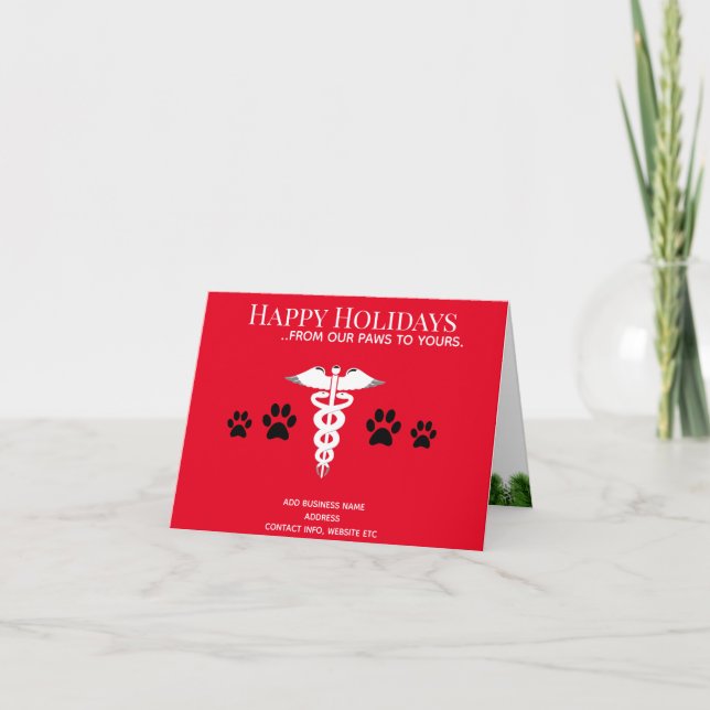 Veterinary Christmas Cards, Pet Hospital Thank You Card (Front)