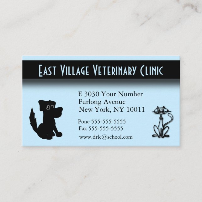 Veterinary Clinic Appointment Back Business Card (Front)