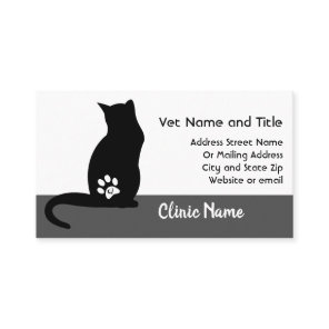 Veterinary Clinic Business Card Cat Silhouette