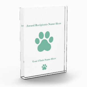 Veterinary Clinic Custom Name & Logo Acrylic Award