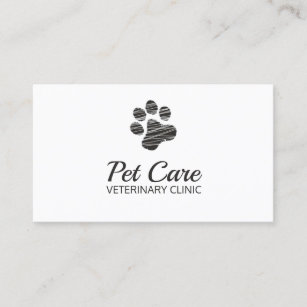 Veterinary Clinic Dog Footprint Pet Care Sitter Business Card
