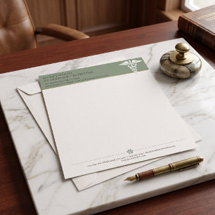 Veterinary Clinic Formal Letterhead DVM Paw Print
