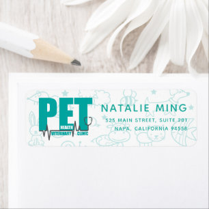 Veterinary Clinic Logo Modern Blue Label