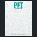Veterinary Clinic Modern Blue Letterhead<br><div class="desc">Veterinary Clinic Modern Blue doodle design. Matching products can be found in Pet Health collection. You are welcome to visit my store for more beautiful products.</div>