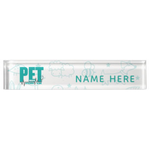 Veterinary Clinic Modern Logo Desk Name Plate