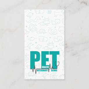 Veterinary Clinic Modern Turquoise Business Card