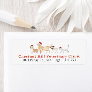 Veterinary Clinic Pet Business Christmas Address Label