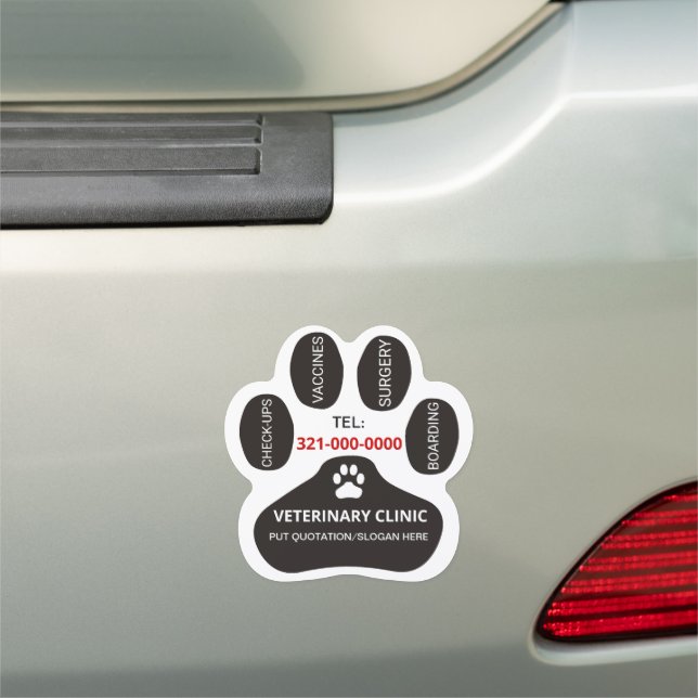 Veterinary clinic- Pet care services paw Car Magnet (In Situ)