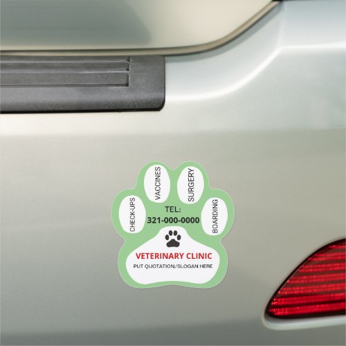 Veterinary clinic_ Pet care services sage green Car Magnet