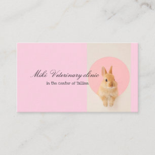 Veterinary clinic Pink Rabbit Business Card