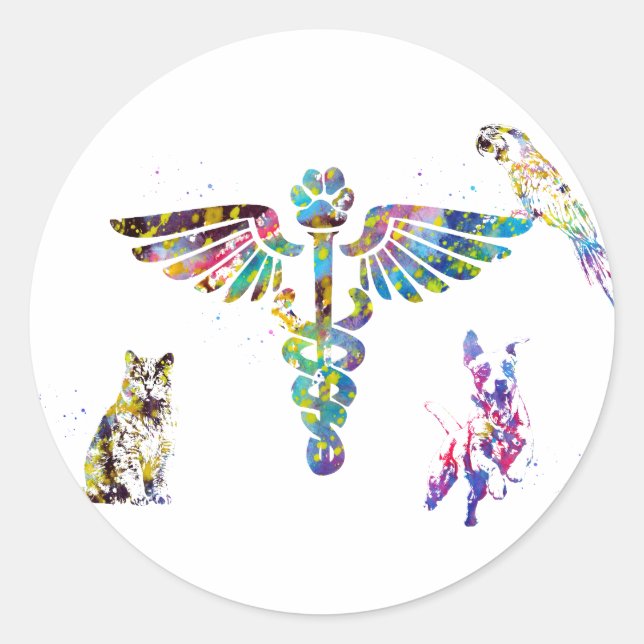 Veterinary Clinic Symbol Classic Round Sticker (Front)