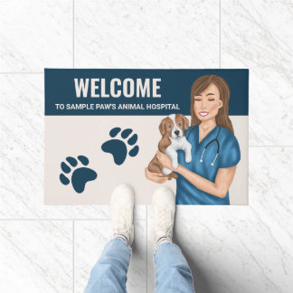 Veterinary Clinic Vet Animal Hospital Welcome Doormat