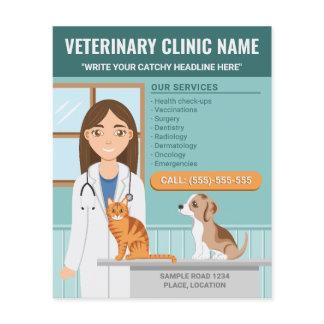 Veterinary Clinic Vet Services Animal Hospital Flyer