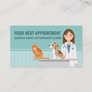 Veterinary Clinic Veterinarian Vet Doctor Custom Appointment Card