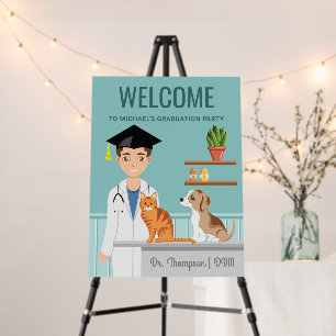 Veterinary Doctor DVM Vet Graduation Party Welcome Foam Board