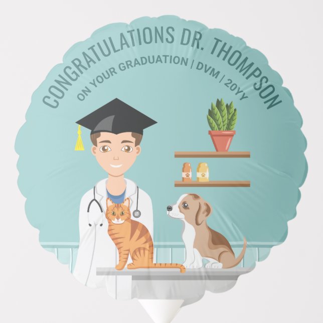Veterinary Doctor Graduate Vet DVM Congratulations Balloon (Front)
