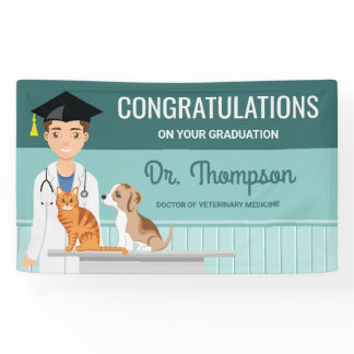 Veterinary Doctor Graduate Vet DVM Congratulations Banner