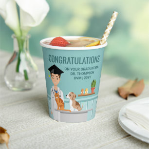 Veterinary Doctor Student DVM Vet Graduation Paper Cups