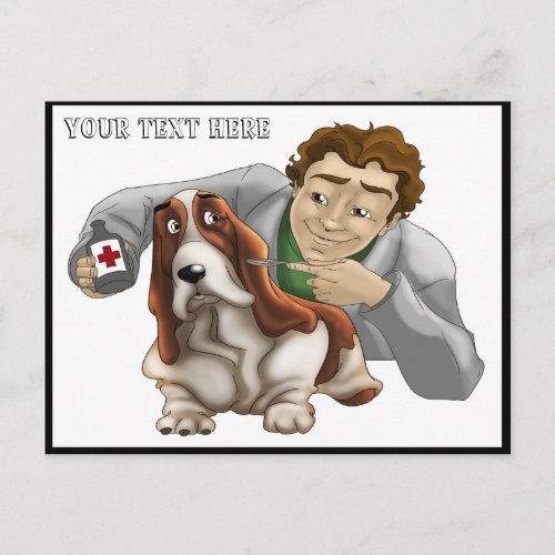 veterinary dog care medicine pet puppy cute funny postcard