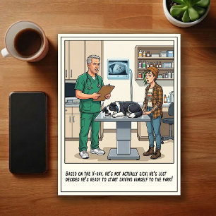 Veterinary ER Adventures Cartoon Postcard