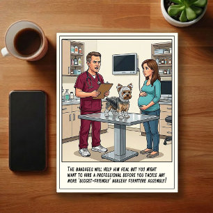 Veterinary ER Adventures Cartoon Postcard