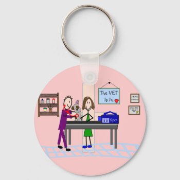Veterinary Gifts "the Vet Is In" Keychain by ProfessionalDesigns at Zazzle