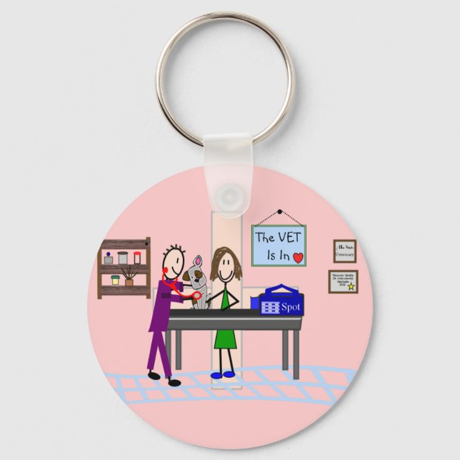 Veterinary Gifts "The Vet Is In" Keychain (Front)