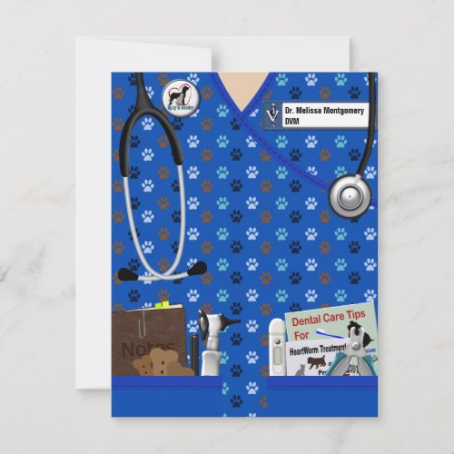 Veterinary Graduate Announcement In Pattern Blue