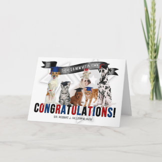 Veterinary Graduate Congratulations Cats and Dogs  Card
