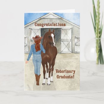 Veterinary Graduate Cowgirl Western Theme Card by PAWSitivelyPETs at Zazzle