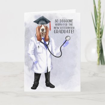 Veterinary Graduate Funny Hound Dog Doctor Card by PAWSitivelyPETs at Zazzle