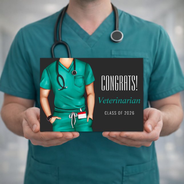 Veterinary Graduation Congratulations Card (Veterinarian graduation greeting card for someone who will care for animals meaningful design)