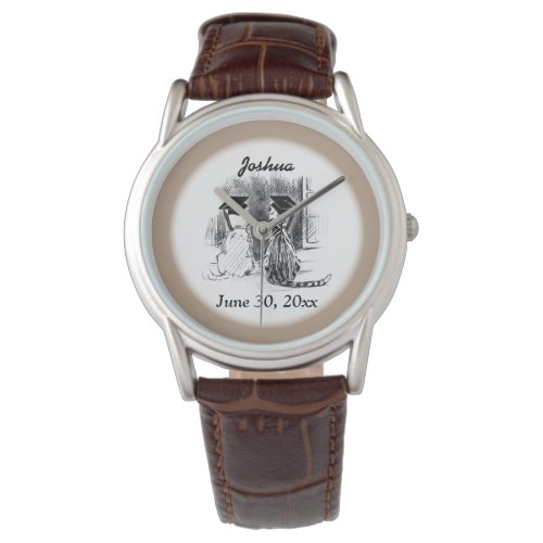 Veterinary Graduation Dog and Cat Round Gift Watch