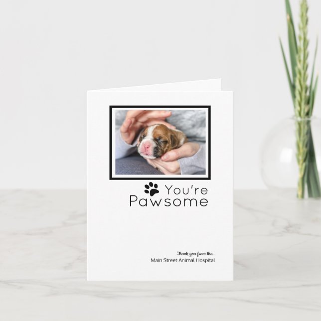 Veterinary Hospital Personalized Thank You Holiday Card (Front)