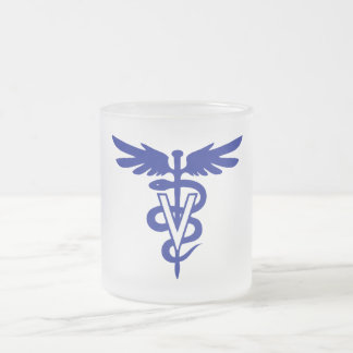 veterinary logo 4 frosted glass coffee mug