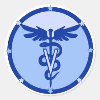 veterinary logo 4a classic round sticker