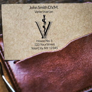 Veterinary Medicine Asclepius Vet Elegant Rubber Stamp