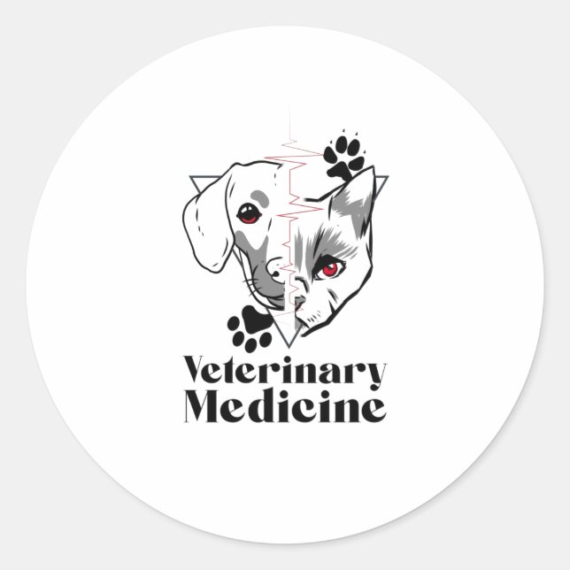 Veterinary Medicine Classic Round Sticker (Front)