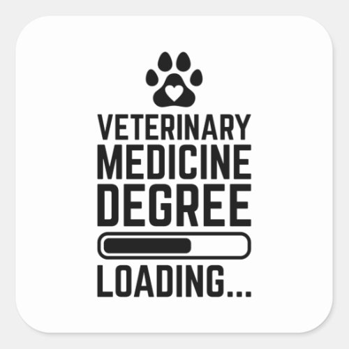 Veterinary Medicine Degree Loading Square Sticker