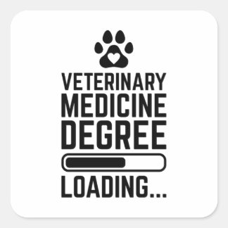 Veterinary Medicine Degree Loading Square Sticker