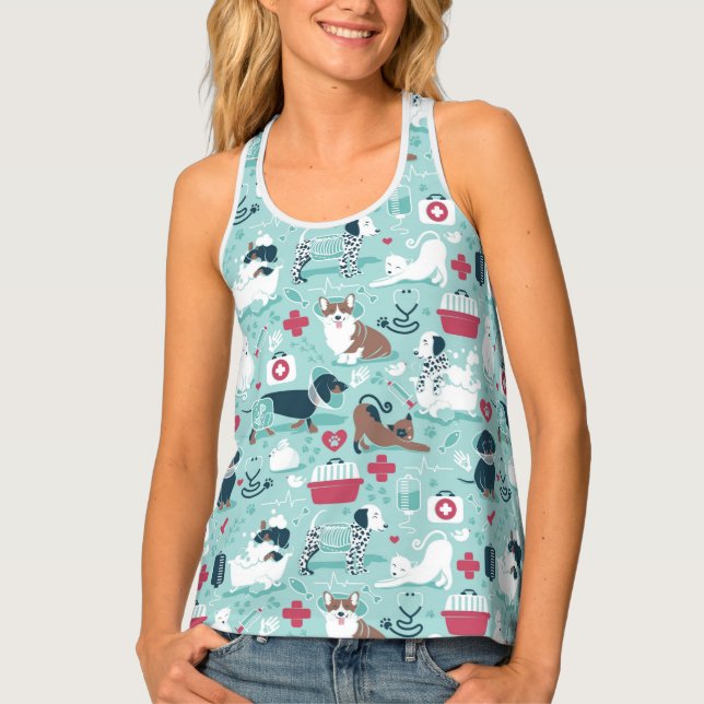 Veterinary medicine, dogs and cats friends tank top (Front)