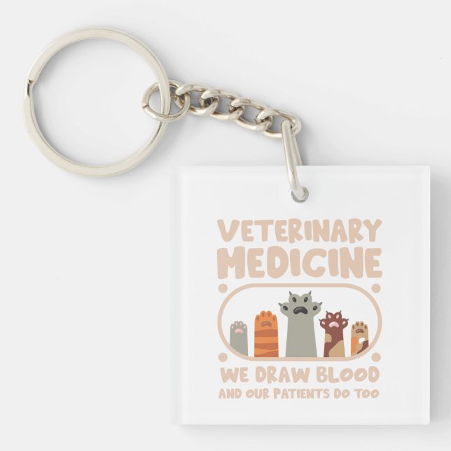 Veterinary Medicine funnu pet Keychain (Front)