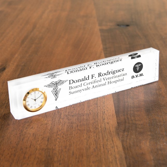 Veterinary Medicine Personalized Desk Name Plate (Side)