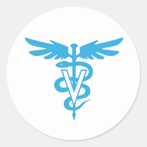 Veterinary medicine symbol classic round sticker