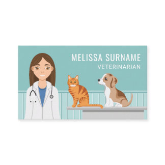 Veterinary Medicine Vet Woman Doctor Pet Care Business Card
