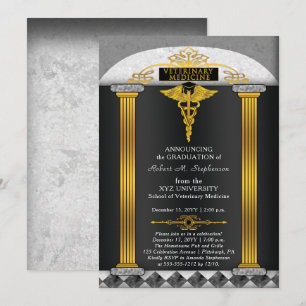 Veterinary Medicine Veterinarian Graduation Invitation