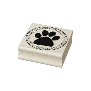 Veterinary Medicine with Text Rubber Stamp