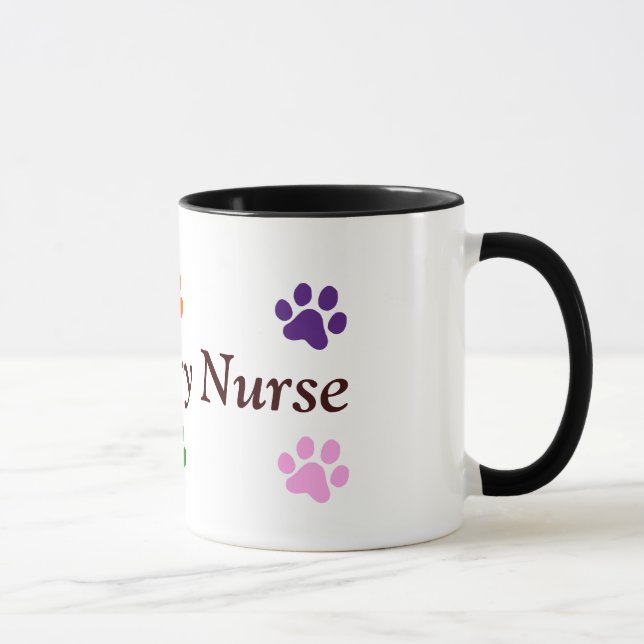 Veterinary Nurse-Colorful Paw Prints Mug (Right)