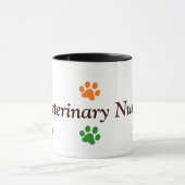 Veterinary Nurse-Colorful Paw Prints Mug (Center)